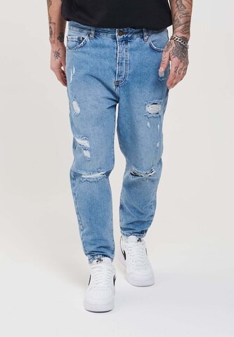 2Y Premium Loosefit Jeans in Blauw: voorkant