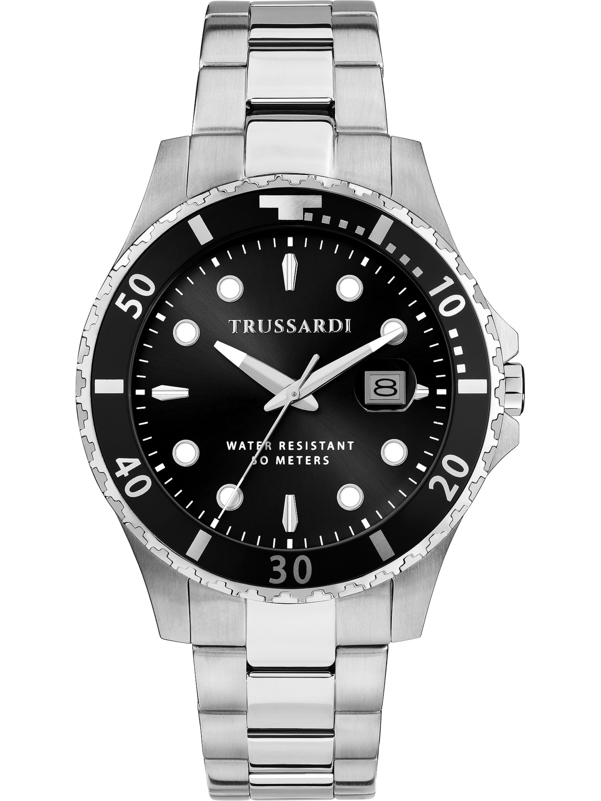 Trussardi Analog Watch in Silver: front