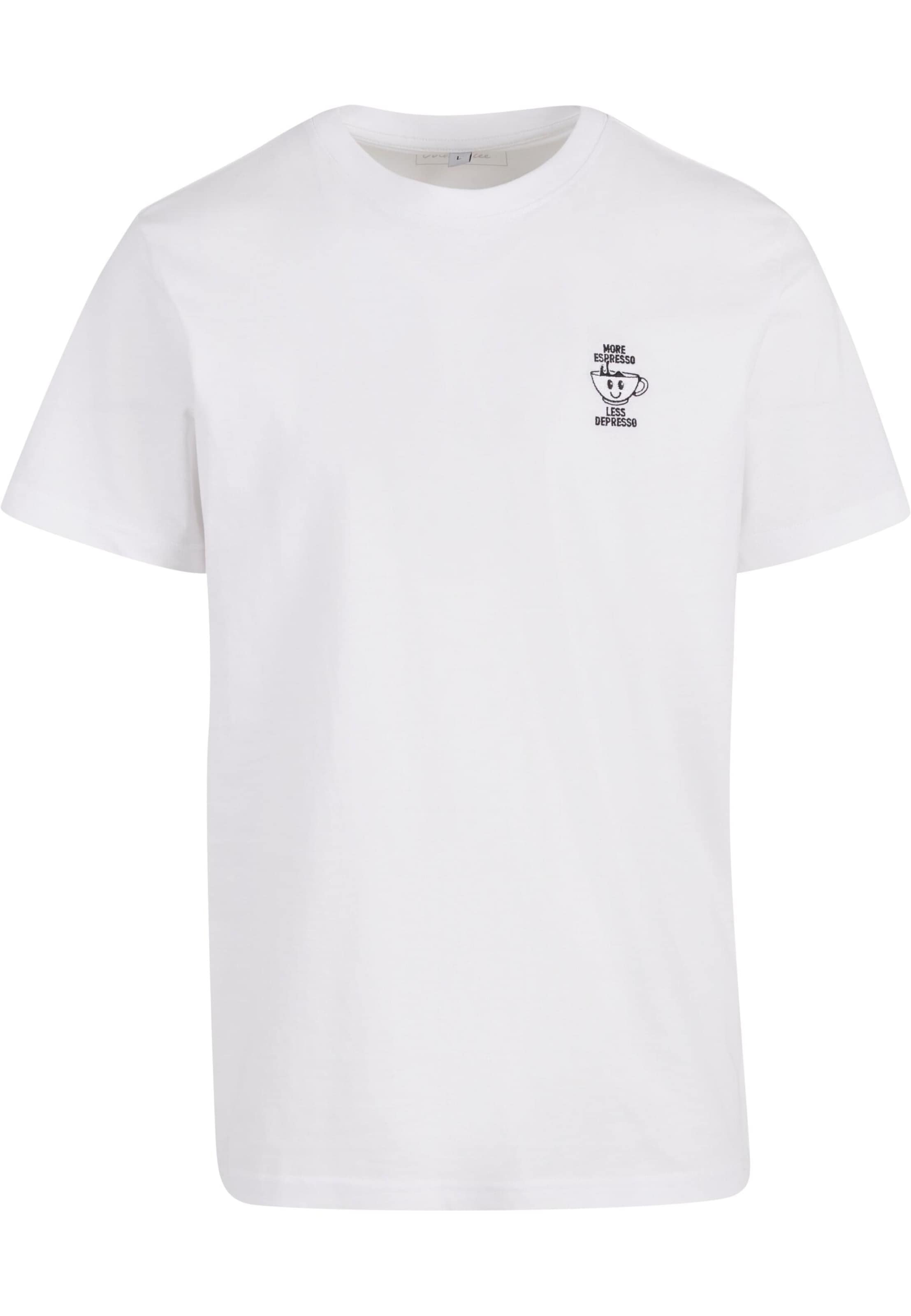 Mister Tee Bluser & t-shirts 'More Espresso Less Depresso' i hvid: forside