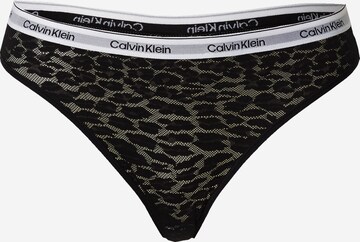 Tanga de la Calvin Klein Underwear pe negru: față