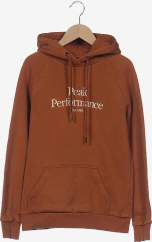 PEAK PERFORMANCE Sweatshirt & Zip-Up Hoodie in S in Brown: front