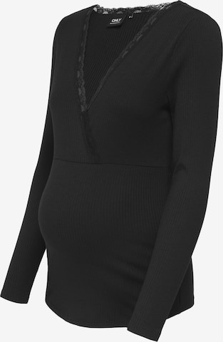 Only Maternity - Camiseta 'OLMIpass' en negro: frente