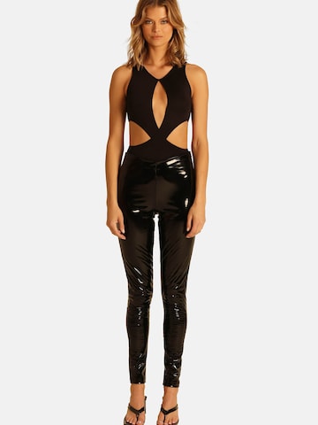 OW Collection Shirt bodysuit 'BLAIR' in Black