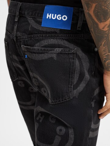 HUGO Slimfit Jeans 'Nate' in Zwart