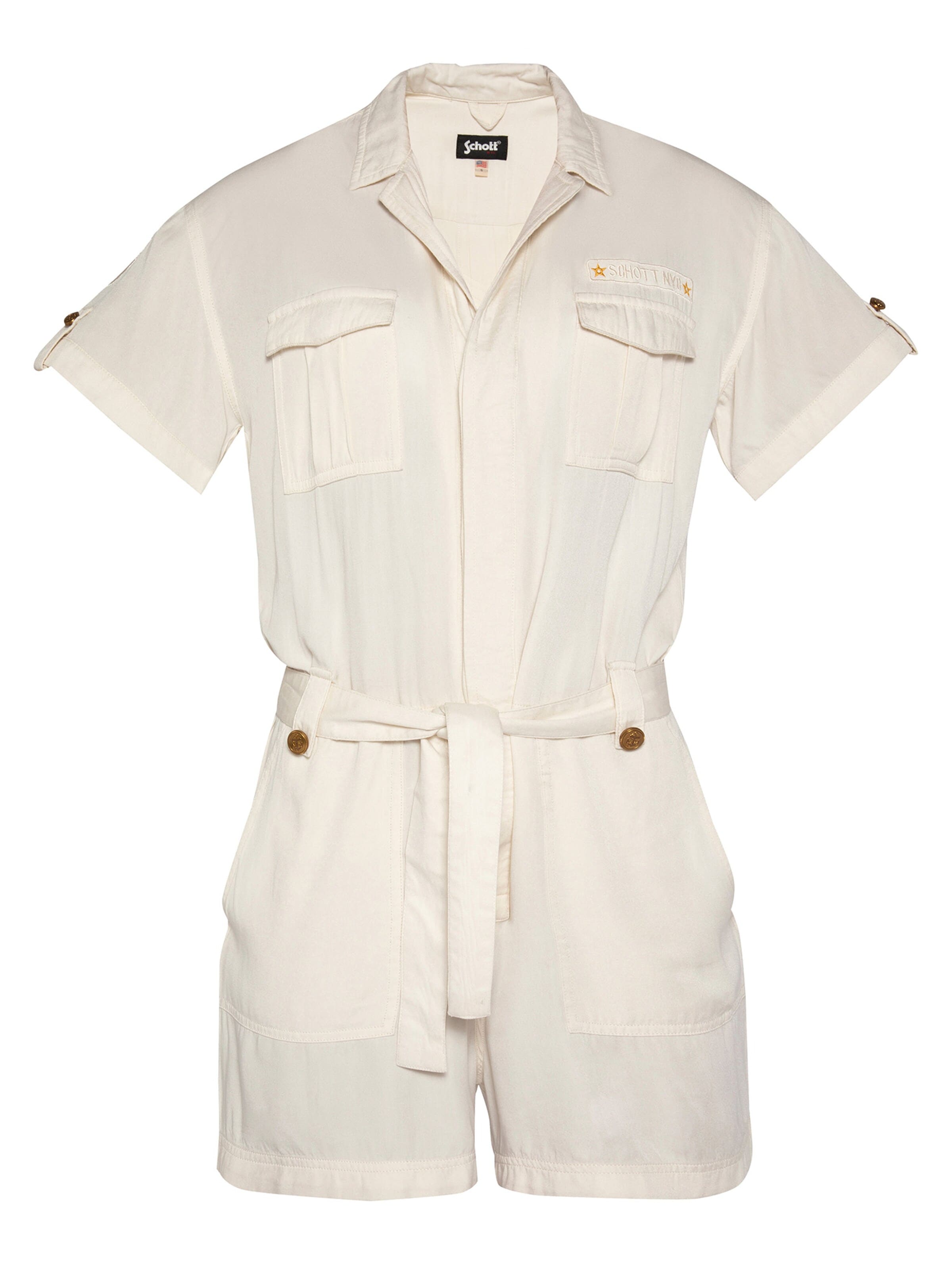 Schott NYC Jumpsuit in White: front