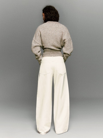 Wide Leg Jean Bershka en beige