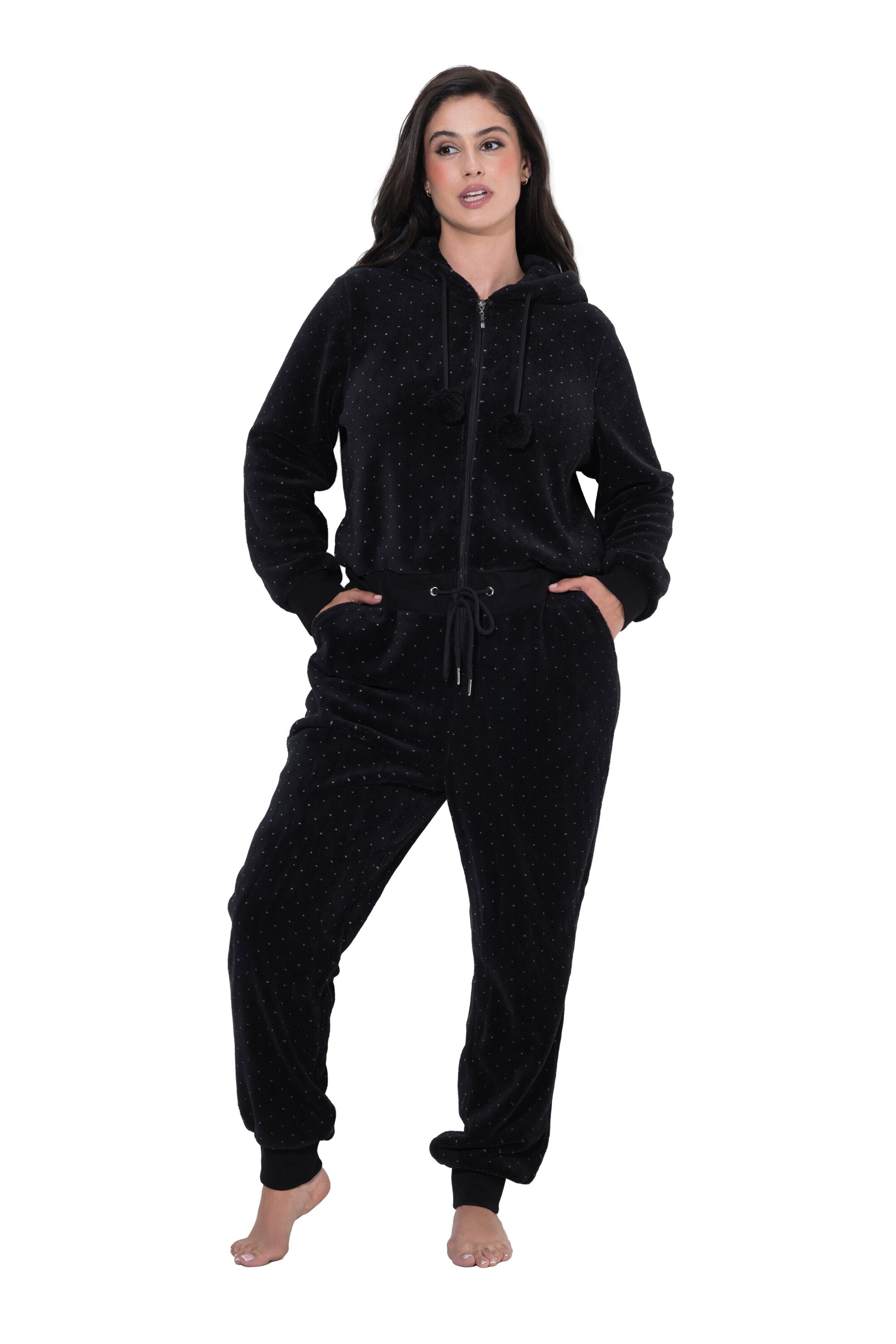 Ulla Popken Jumpsuit in Zwart: voorkant