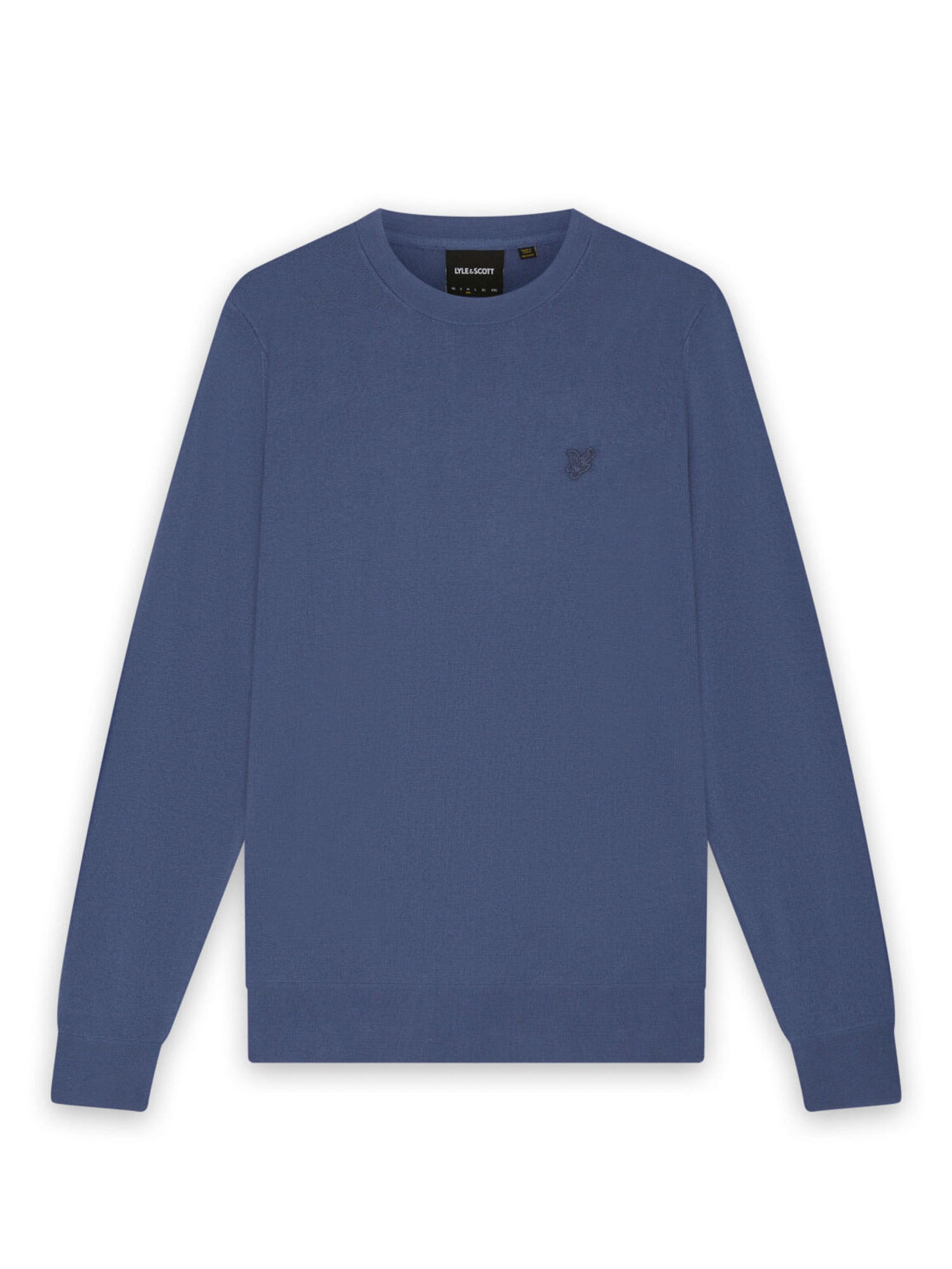 Lyle & Scott Trui 'Tonal Superfine' in Blauw: voorkant