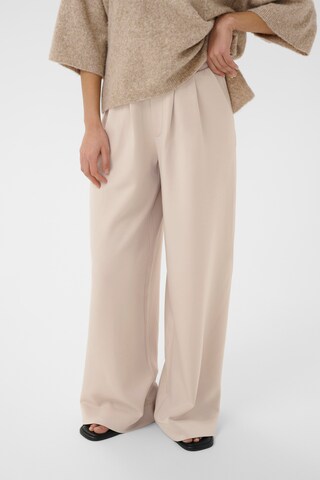 InWear Wide leg Bandplooibroek 'SIMIIW VINCENTIW' in Beige: voorkant