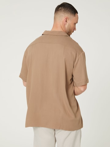 DAN FOX APPAREL Regular fit Button Up Shirt 'Enes' in Beige