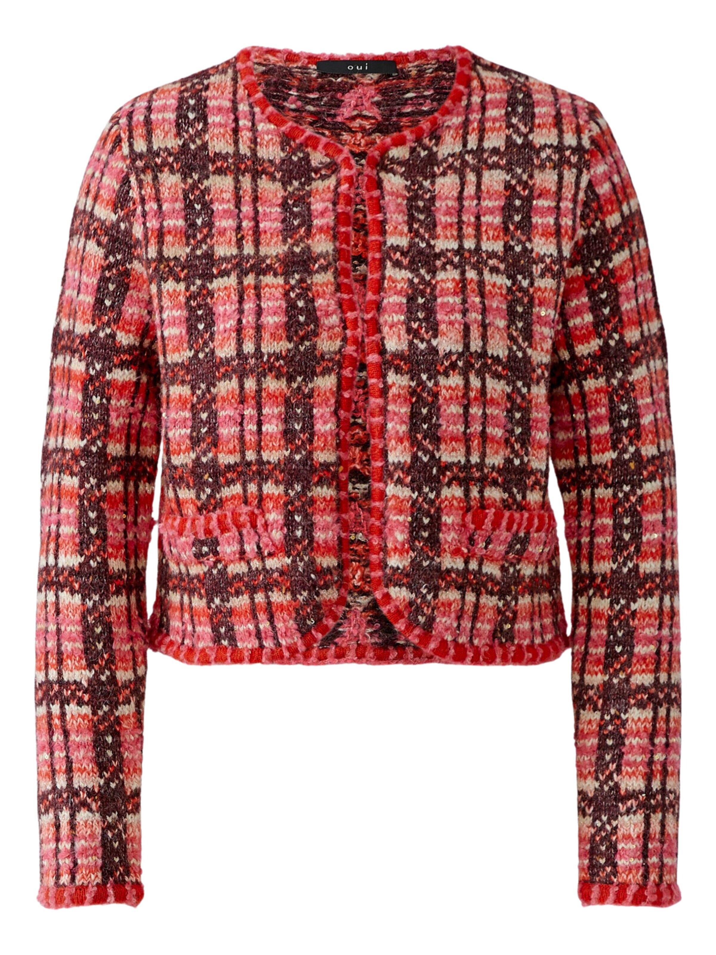 OUI Strickjacke in Rot: Vorderseite
