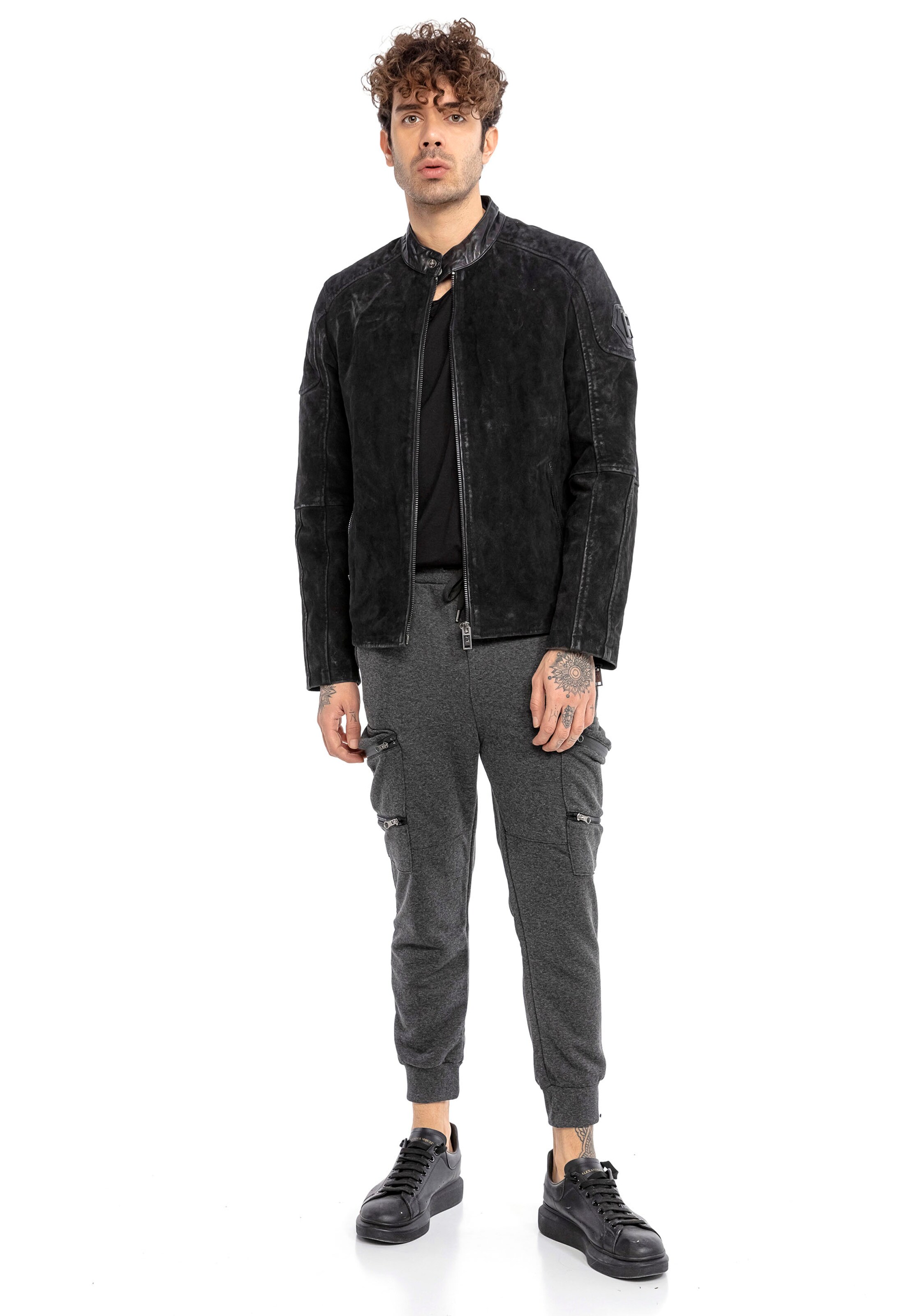 Männer Jacken Redbridge Lederjacke 'High Wycombe' in Schwarz - JH95874 Männer Jacken Redbridge Lederjacke 'High Wycombe' in Schwarz - JH95874
