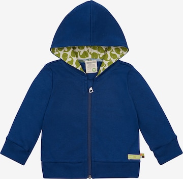 loud + proud Sweatjacke 'Leichte Kapuzenjacke aus Interlock' in Blau: Vorderseite