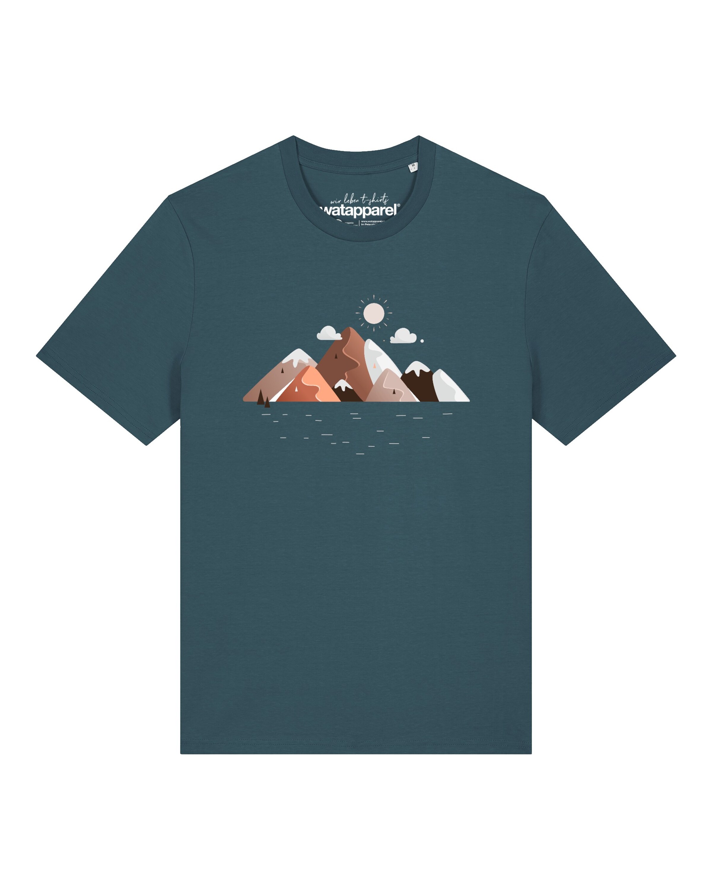 T-Shirt 'Mountains & Moon' Watapparel en bleu : devant