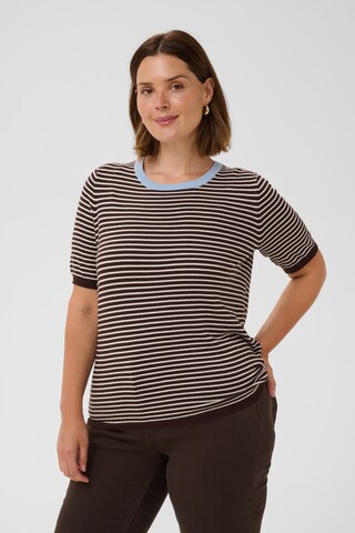 KAFFE CURVE Pullover in Braun: Vorderseite