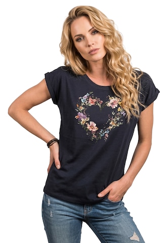 MAKAYA Shirt 'Blumenherz' in Blue: front