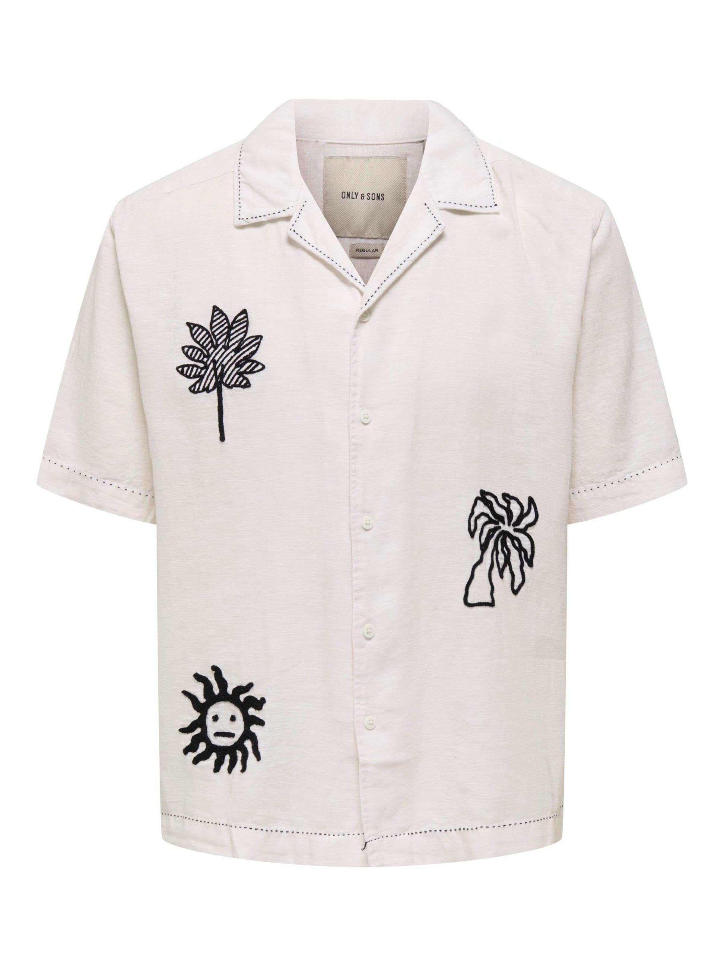 Only & Sons Button Up Shirt 'ONSCaidenly' in White: front