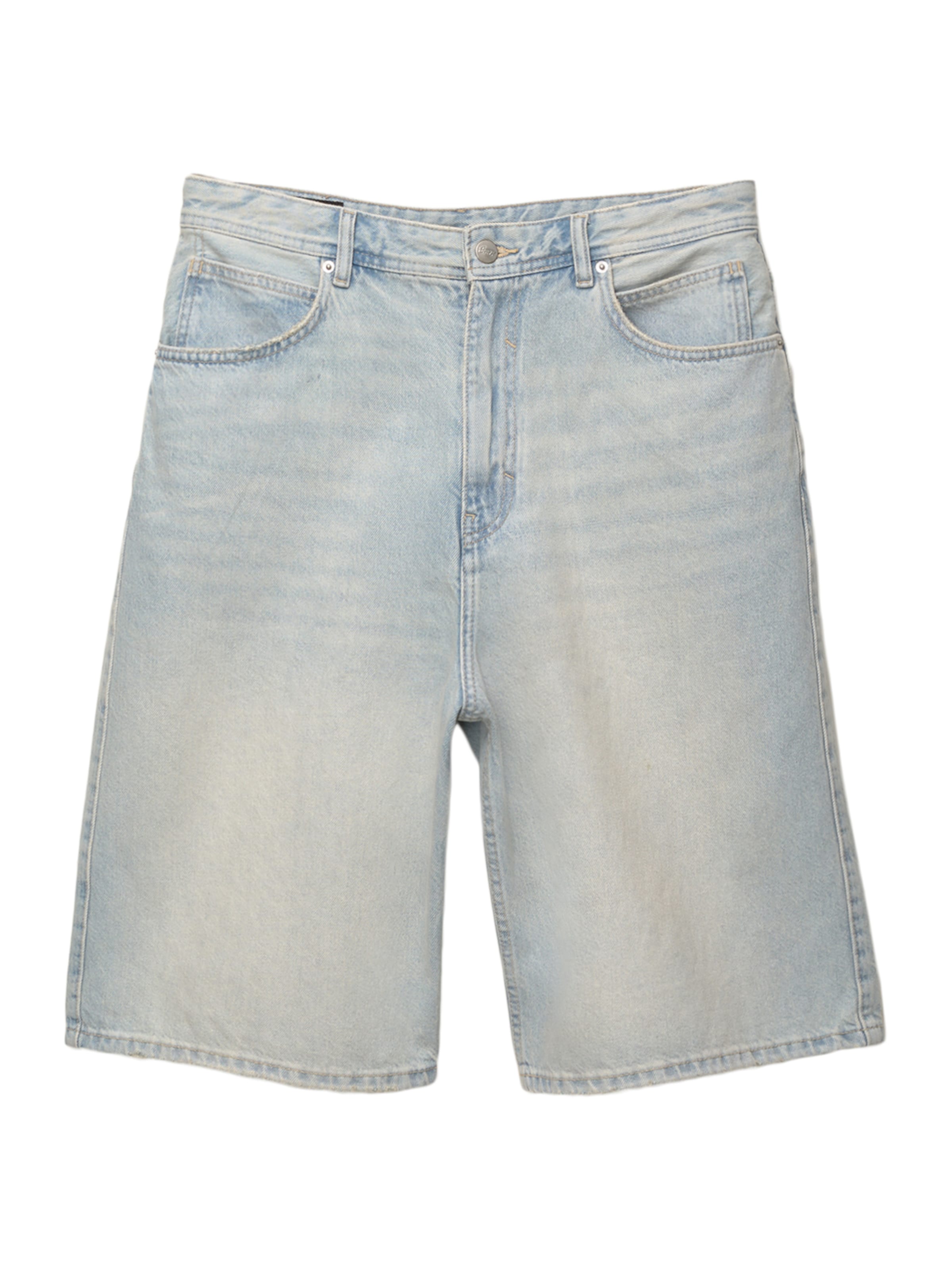 Baggy Jeans de la Pull&Bear pe albastru: față