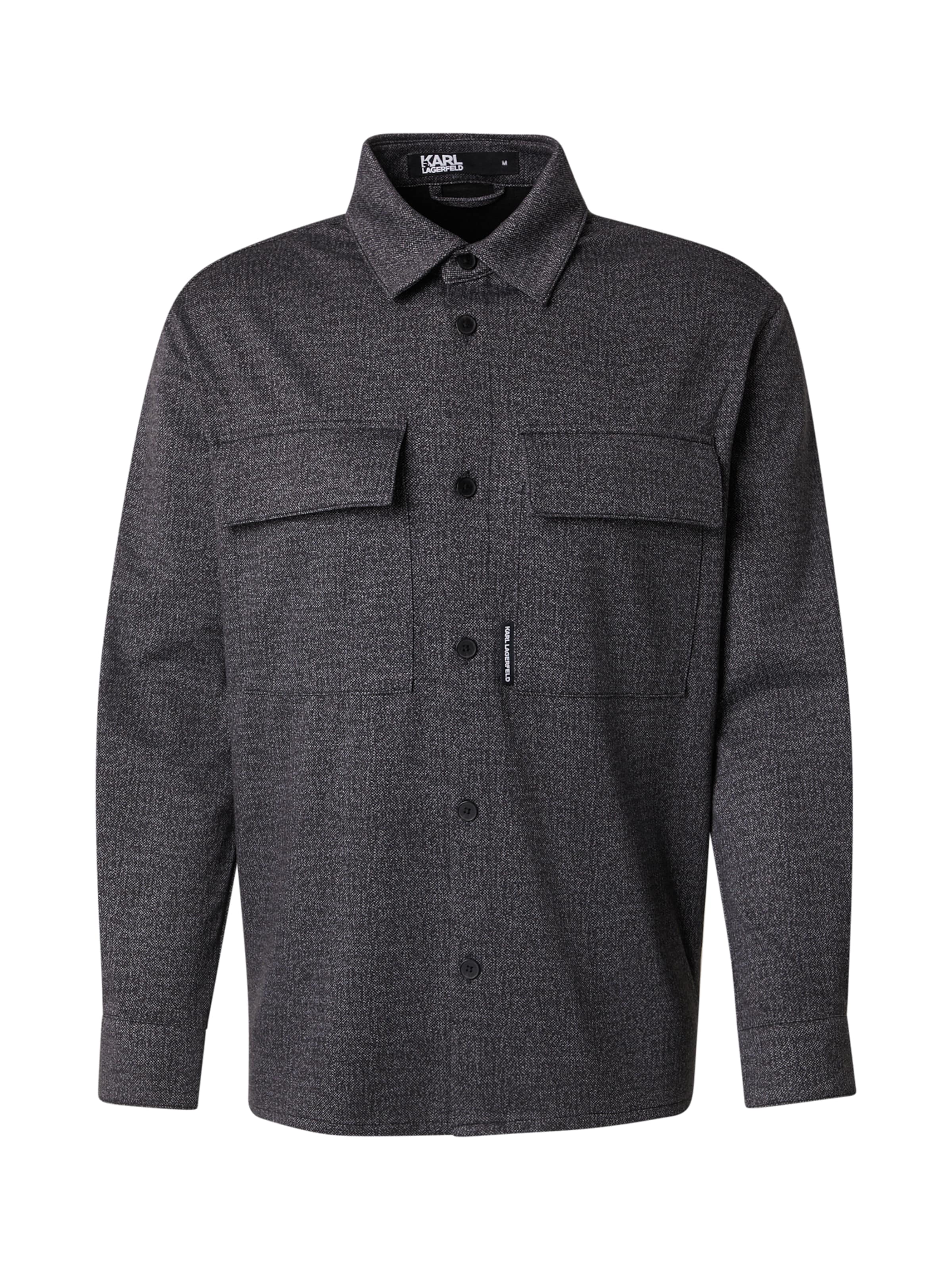 Karl Lagerfeld Regular fit Button Up Shirt in Black: front