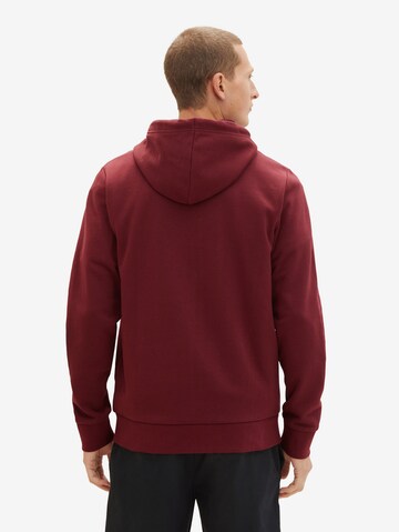 TOM TAILOR Zip-Up Hoodie in Red