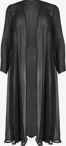 Yoek Knit Cardigan in Black: front