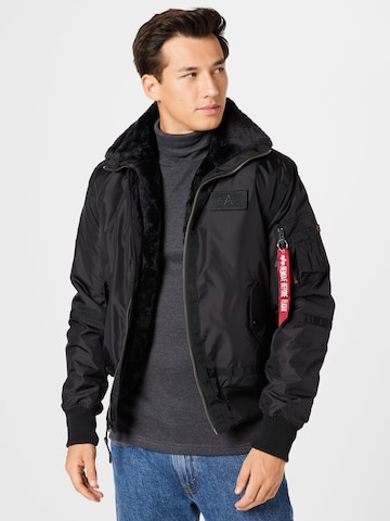 ALPHA INDUSTRIES Regular fit Prehodna jakna | črna barva: sprednja stran