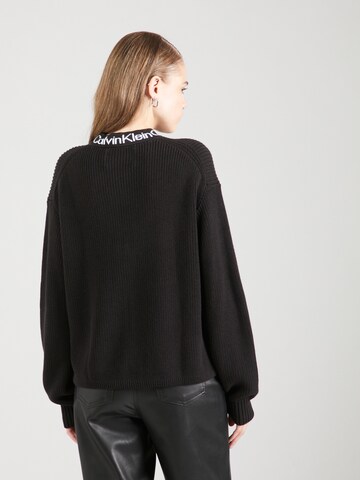 Calvin Klein Jeans Pullover 'INTARSIA LOOSE' in Schwarz