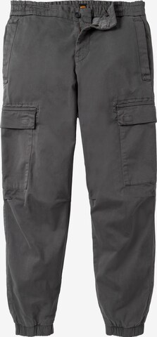 BOSS Tapered Cargo Pants in Grey: front