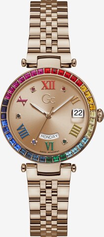 Gc Analog Watch 'Flair Crystal' in Gold: front