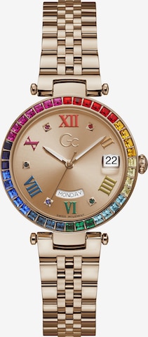 Gc Analog Watch 'Flair Crystal' in Gold: front