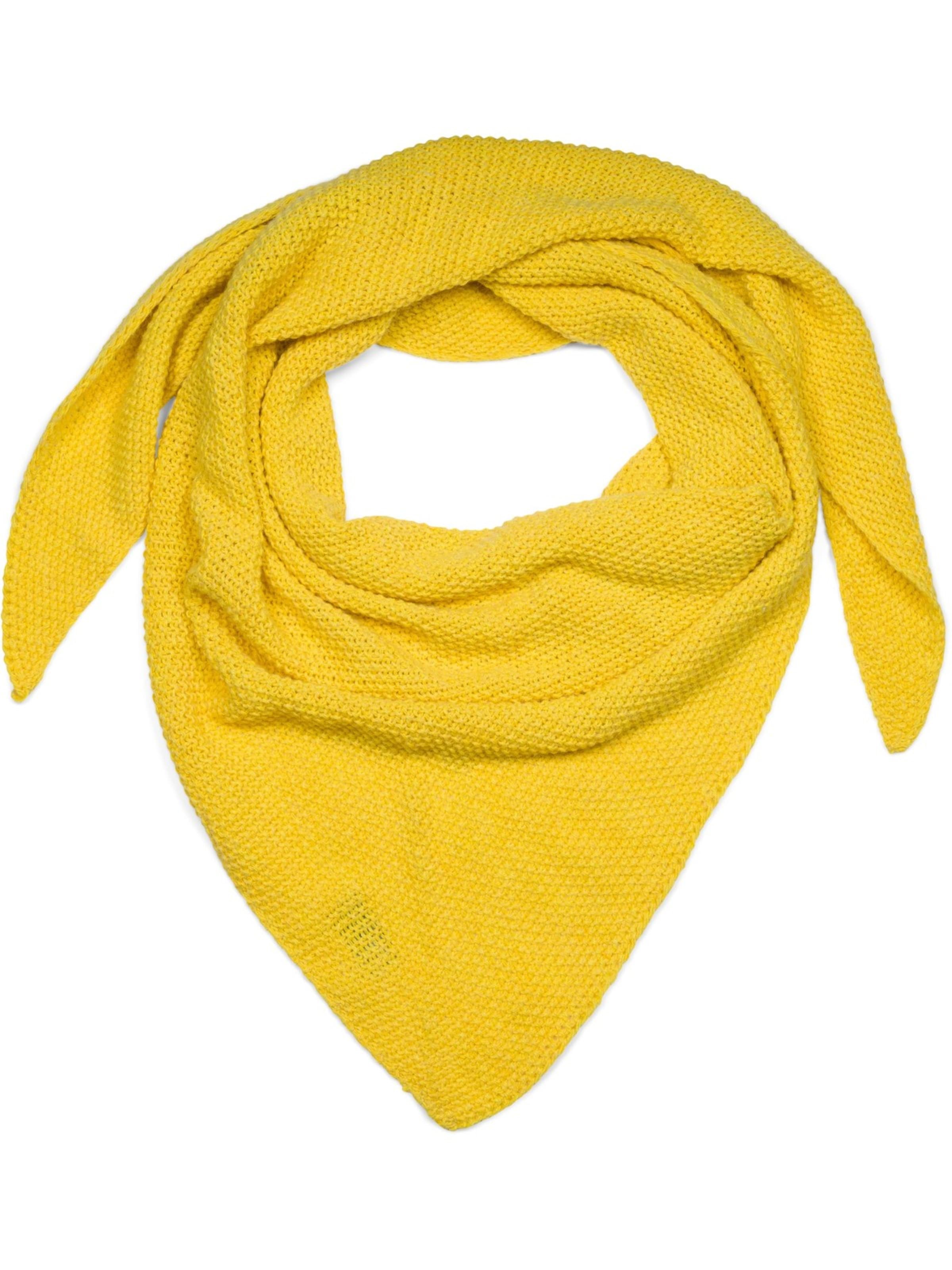 styleBREAKER Tuch 'Strick Dreiecktuch Einfarbig'‌‌‌‌‌‌ in Gelb: Vorderseite