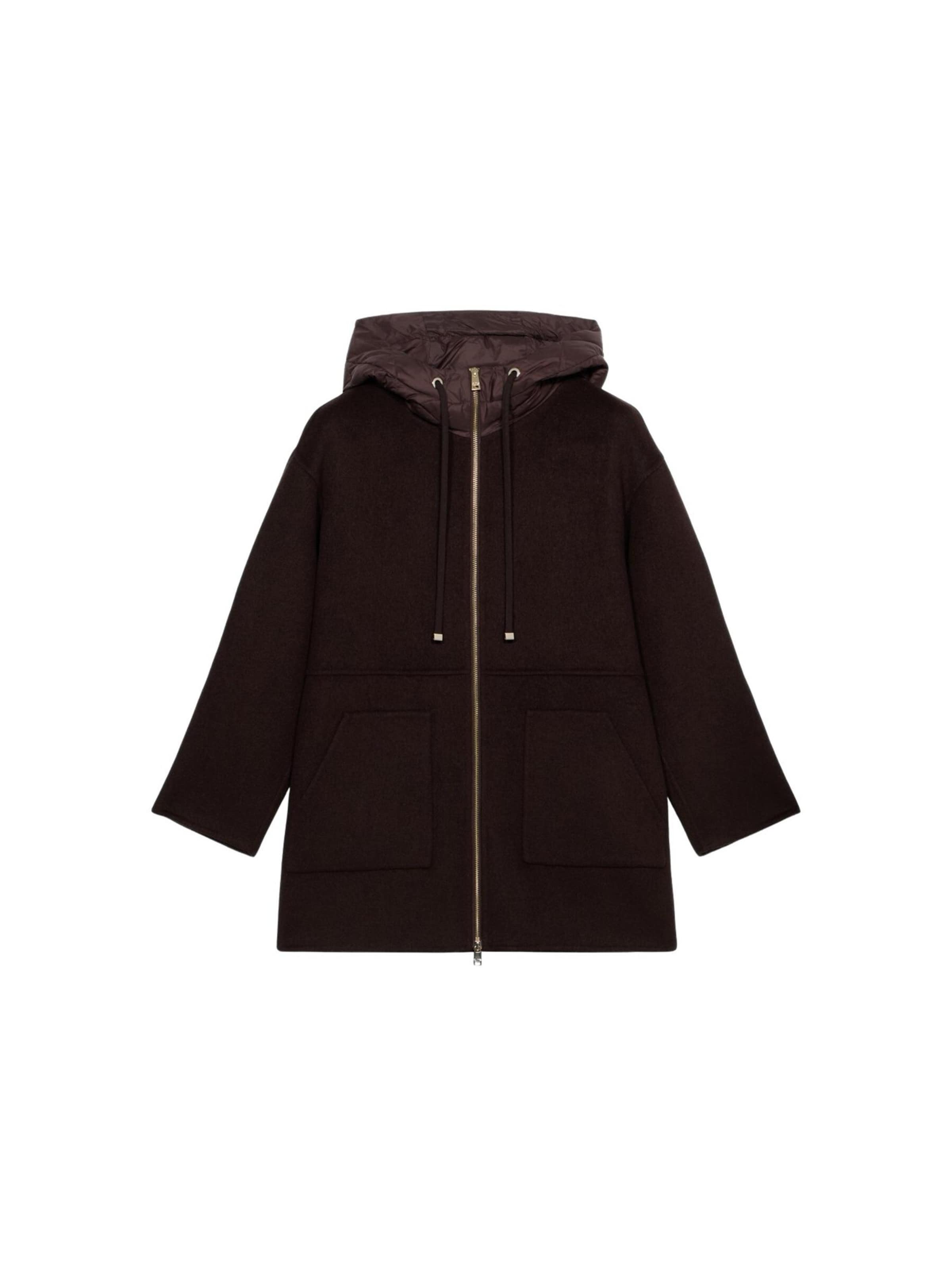 Cappotto invernale di oltre in marrone: frontale