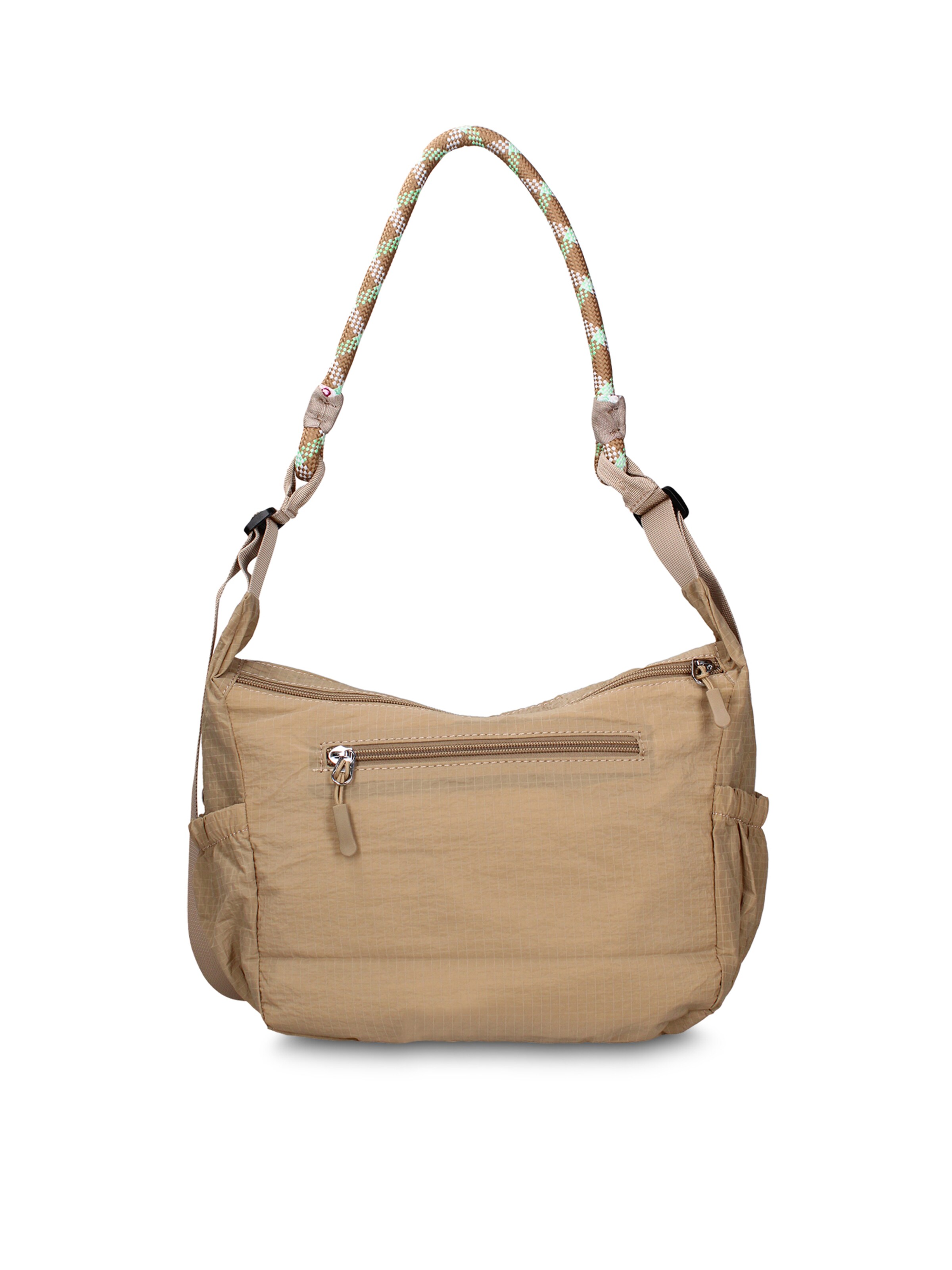 Borsa a spalla 'Borsa a Spalla Donna Gianmarco Venturi Pelle Vegana PU con Zip' di GianMarco Venturi in beige
