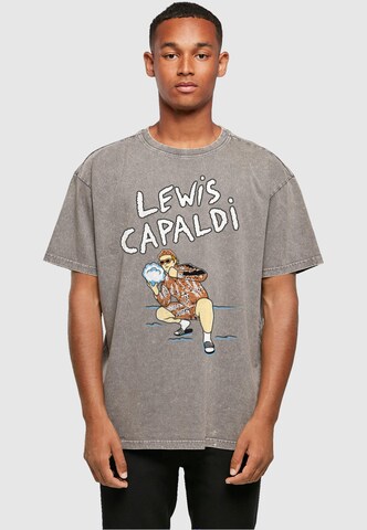 T-Shirt 'Lewis Capaldi Snowleopard' Merchcode en gris : devant