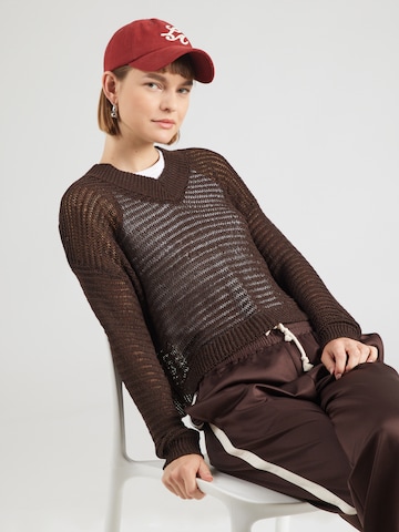MORE & MORE Sweter 'Ajour' w kolorze brązowy: przód