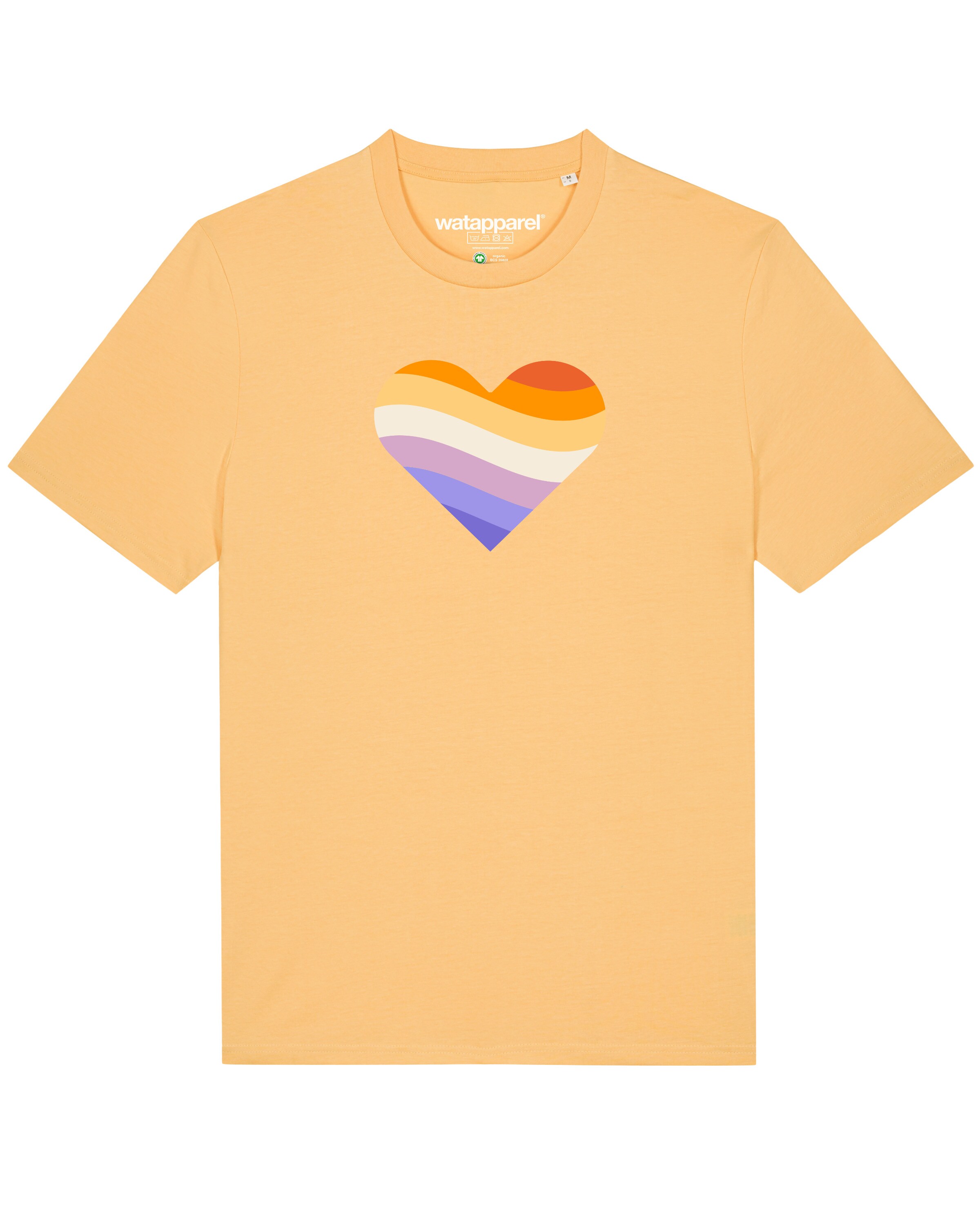 Maglietta ' Rainbow Heart ' di Watapparel in arancione: frontale