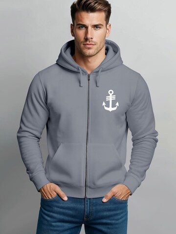 Neverless Sweatjacke 'Anker'‌‌‌‌ in Grau