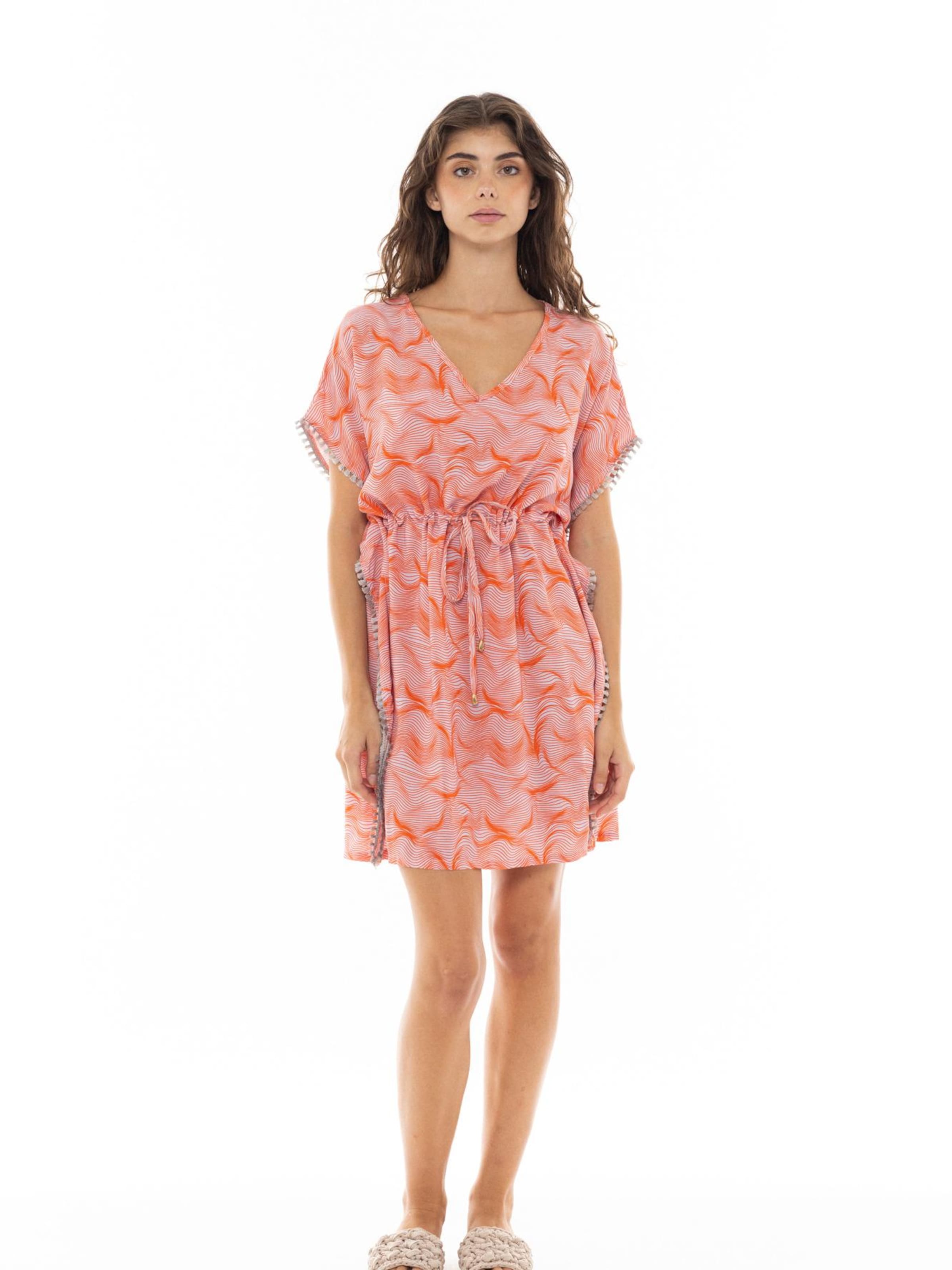 Pink Label Summer Dress 'BEACHWEAR ORANGE WAVES' in Orange: front