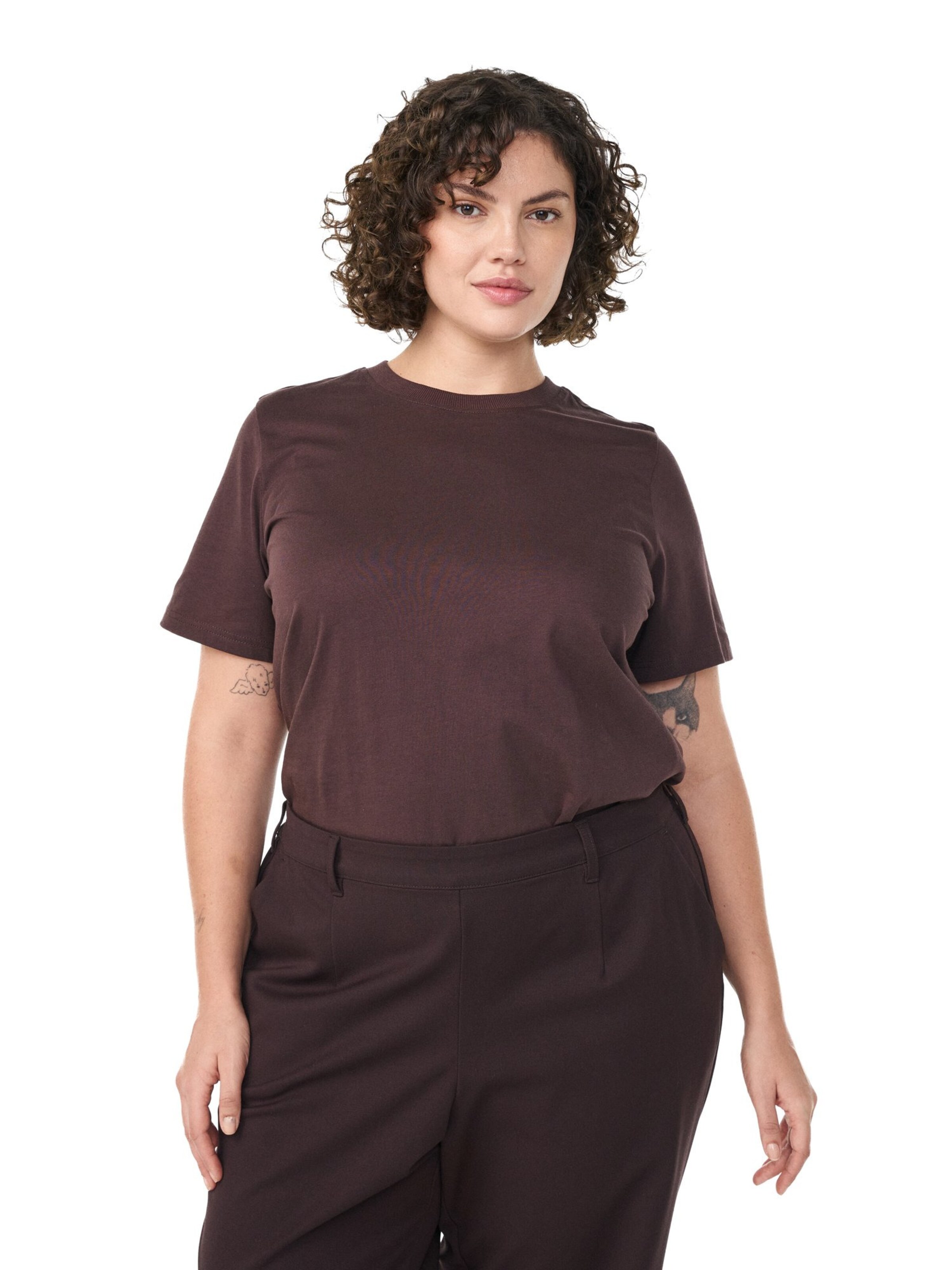 Zizzi Koszulka 'Charlin' w kolorze brązowy: przód