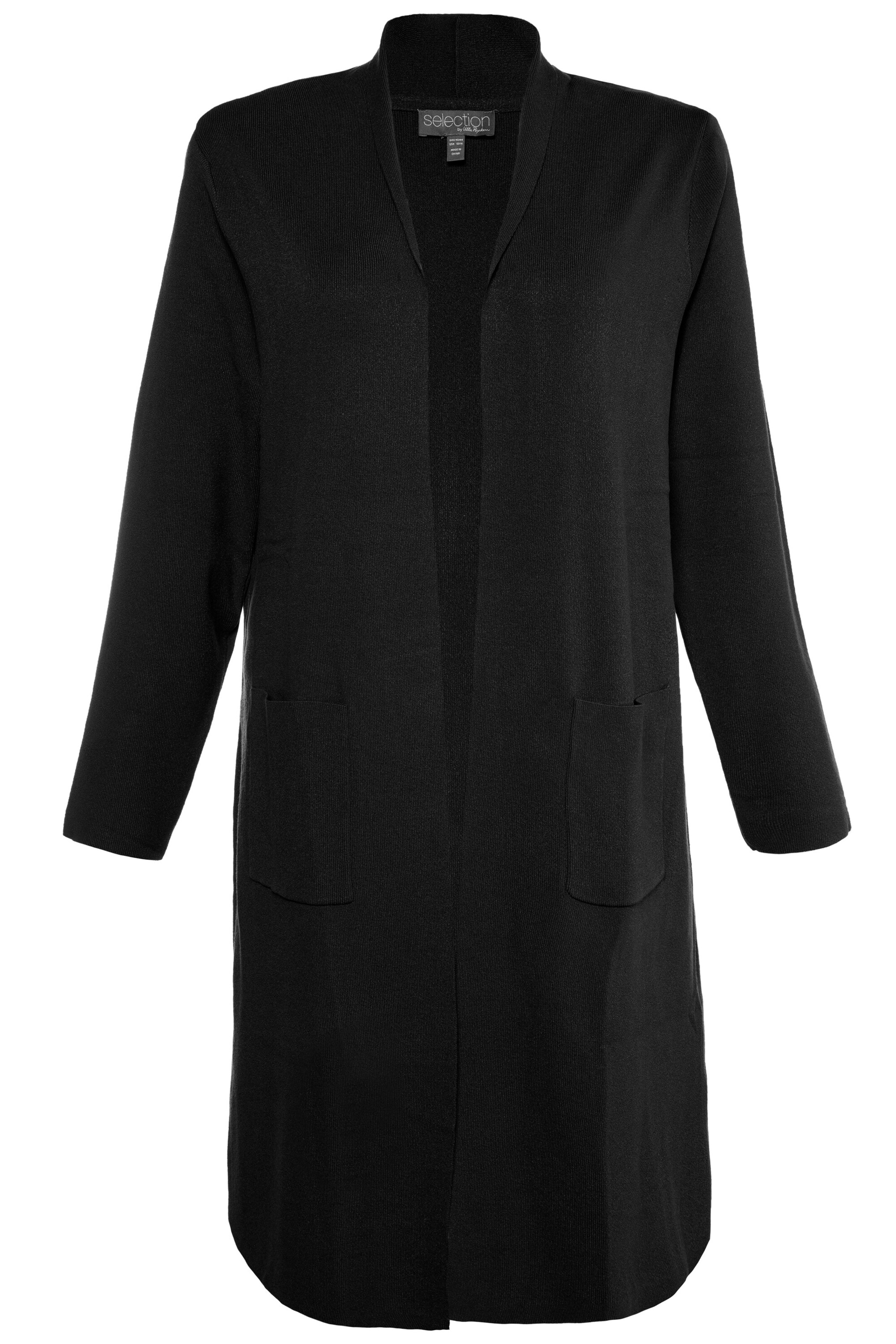 Ulla Popken Gebreid vest in Zwart: voorkant