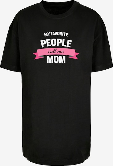 Merchcode T-Shirt  'My Favorite People Call Me Mom' in hellpink / schwarz / weiß, Produktansicht