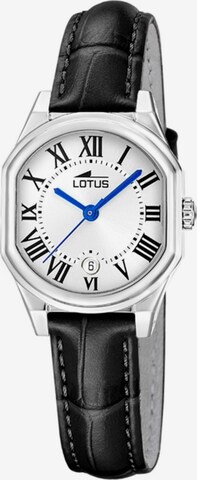 Montre à affichage analogique Lotus en argent : devant
