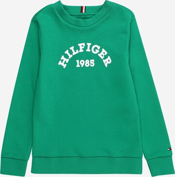 TOMMY HILFIGER Sweatshirt '1985' in Groen: voorkant