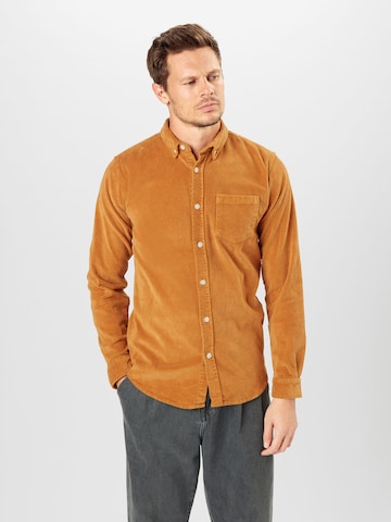 Redefined Rebel - Regular Fit Camisa 'Sean' em laranja: frente