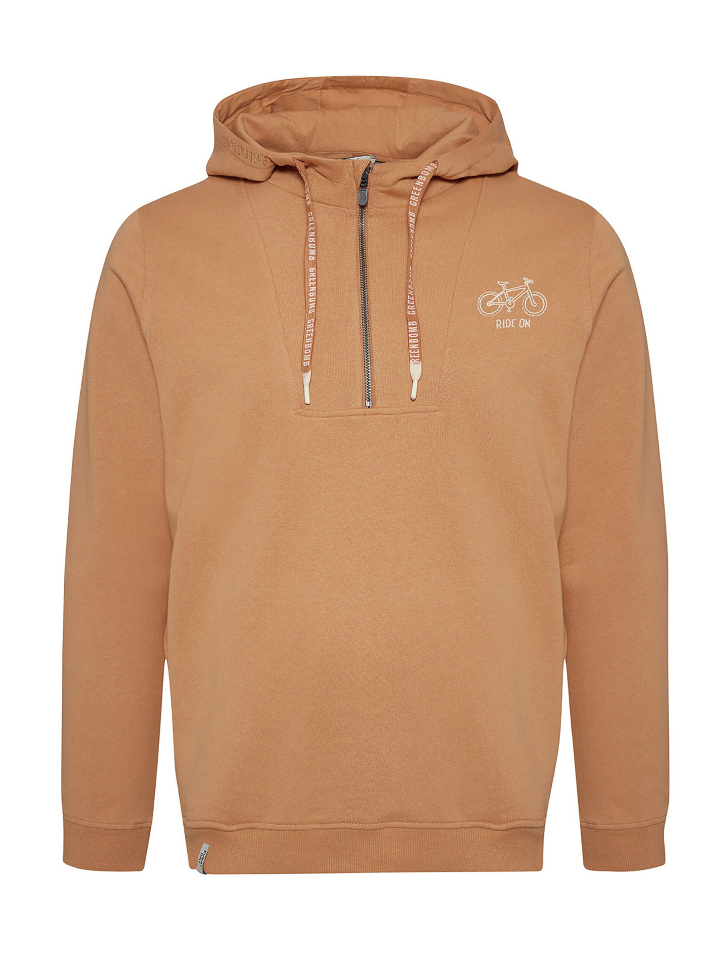 GREENBOMB Sweatshirt 'Bike Ride On' in Bruin: voorkant