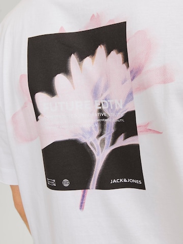 balta JACK & JONES Marškinėliai 'Stagger'