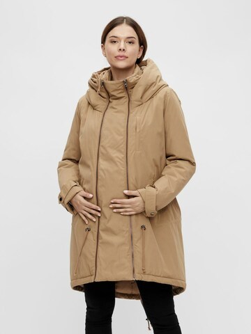 MAMALICIOUS - Parka meia-estação 'Tikka' em castanho: frente