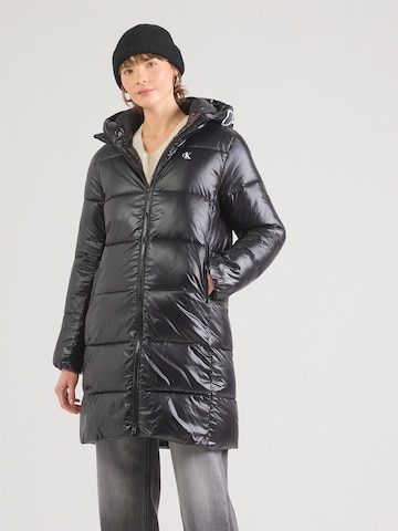Calvin Klein Jeans Wintermantel in Zwart: voorkant