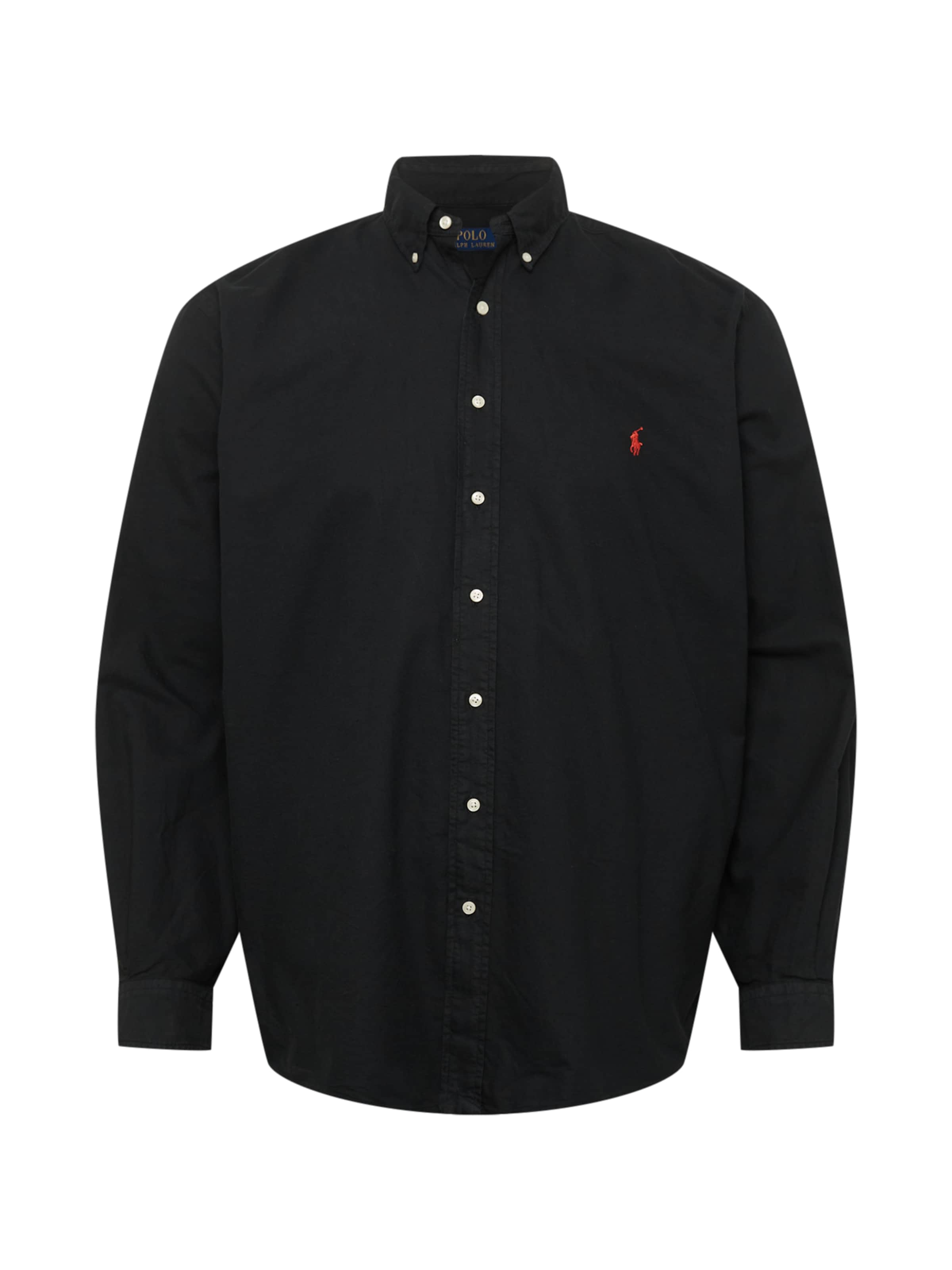 Polo Ralph Lauren Big & Tall Regular fit Overhemd in Zwart: voorkant