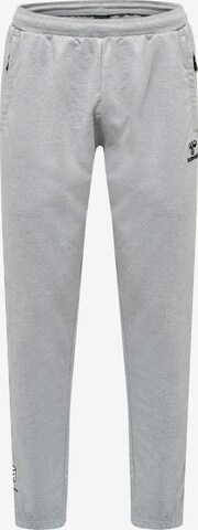 Hummel Tapered Workout Pants 'Move Grid' in Grey: front